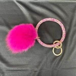 Fur Pom Pom keychain